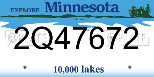 2Q47672 Minnesota License Plate