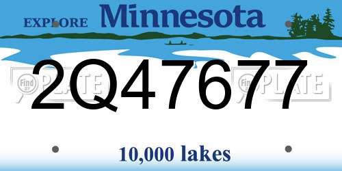 2Q47677 Minnesota License Plate