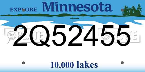 2Q52455 Minnesota License Plate
