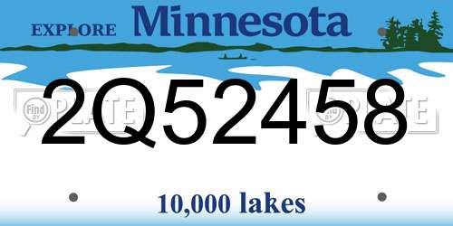 2Q52458 Minnesota License Plate