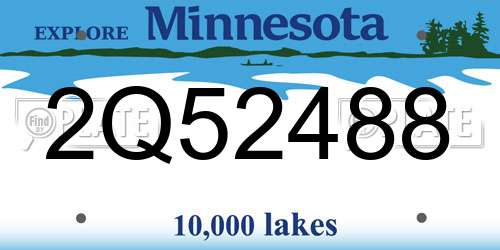 2Q52488 Minnesota License Plate