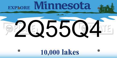 2Q55Q4 Minnesota License Plate