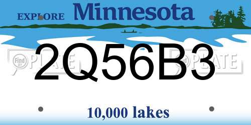 2Q56B3 Minnesota License Plate