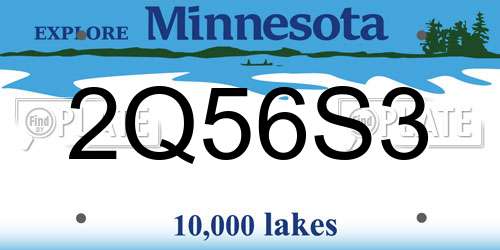 2Q56S3 Minnesota License Plate