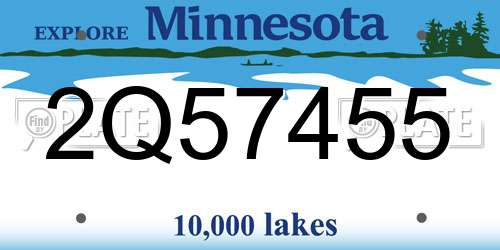 2Q57455 Minnesota License Plate