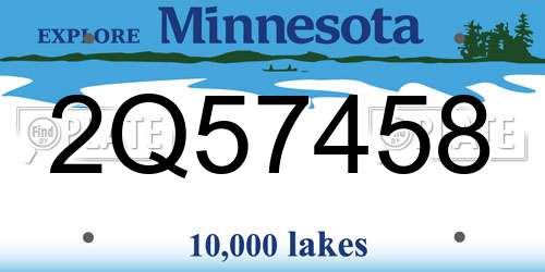 2Q57458 Minnesota License Plate