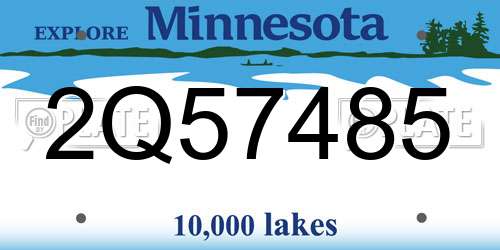 2Q57485 Minnesota License Plate