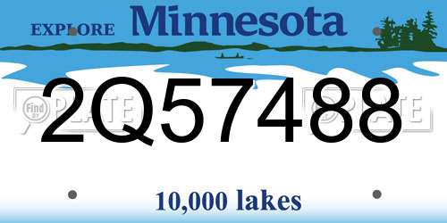 2Q57488 Minnesota License Plate