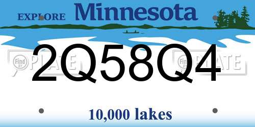 2Q58Q4 Minnesota License Plate