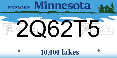 2Q62T5 Minnesota License Plate