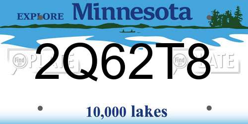 2Q62T8 Minnesota License Plate