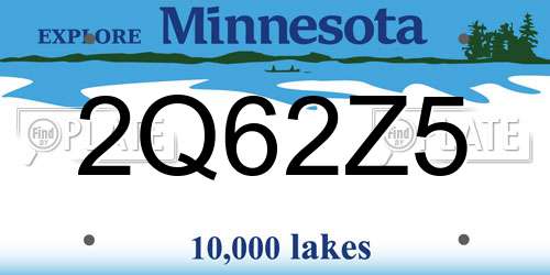 2Q62Z5 Minnesota License Plate