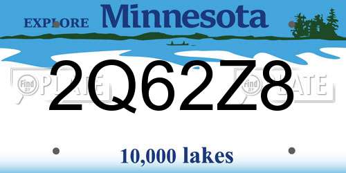 2Q62Z8 Minnesota License Plate