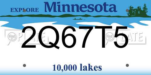 2Q67T5 Minnesota License Plate