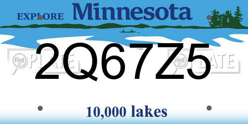 2Q67Z5 Minnesota License Plate