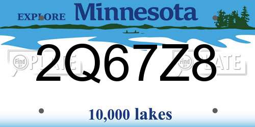 2Q67Z8 Minnesota License Plate