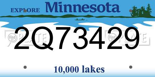 2Q73429 Minnesota License Plate