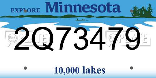 2Q73479 Minnesota License Plate