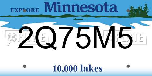 2Q75M5 Minnesota License Plate