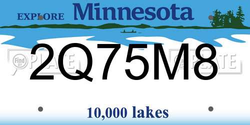 2Q75M8 Minnesota License Plate