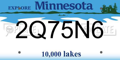 2Q75N6 Minnesota License Plate