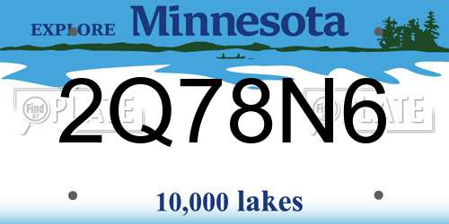 2Q78N6 Minnesota License Plate