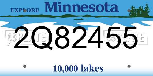 2Q82455 Minnesota License Plate