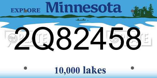 2Q82458 Minnesota License Plate
