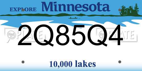 2Q85Q4 Minnesota License Plate