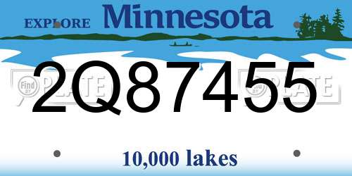 2Q87455 Minnesota License Plate