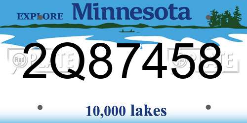 2Q87458 Minnesota License Plate