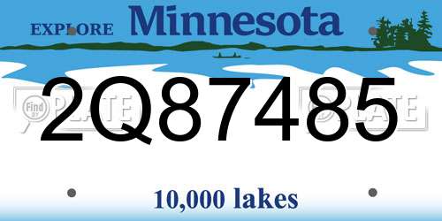 2Q87485 Minnesota License Plate