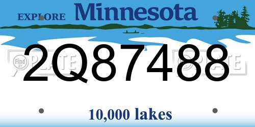 2Q87488 Minnesota License Plate