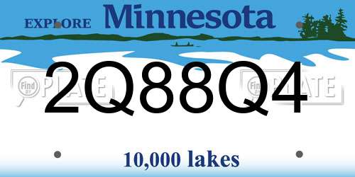 2Q88Q4 Minnesota License Plate