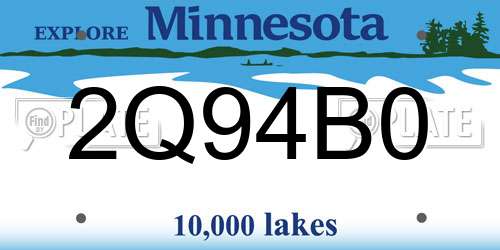 2Q94B0 Minnesota License Plate