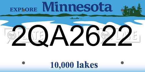 2QA2622 Minnesota License Plate