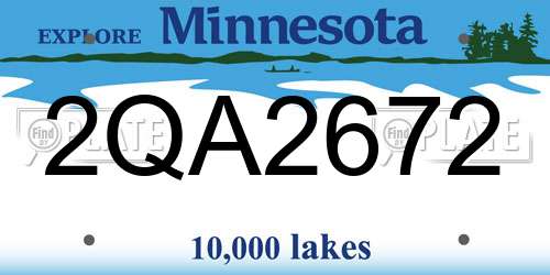 2QA2672 Minnesota License Plate