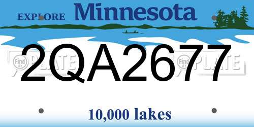 2QA2677 Minnesota License Plate