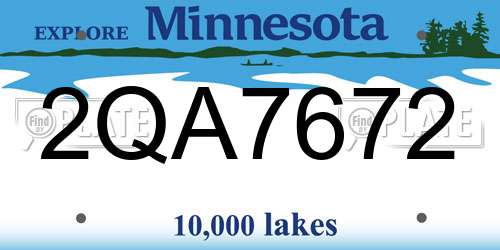 2QA7672 Minnesota License Plate
