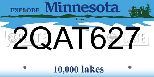 2QAT627 Minnesota License Plate