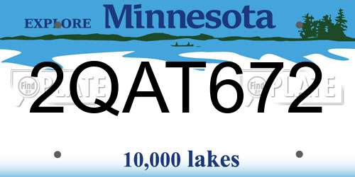 2QAT672 Minnesota License Plate