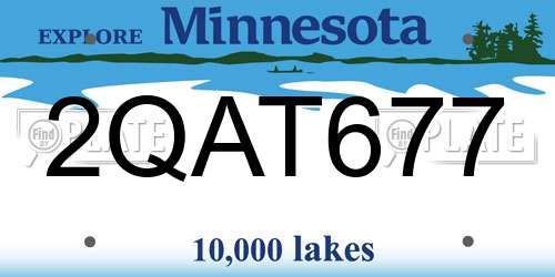 2QAT677 Minnesota License Plate