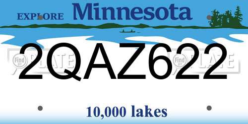 2QAZ622 Minnesota License Plate