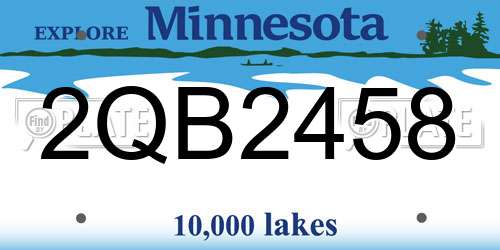 2QB2458 Minnesota License Plate
