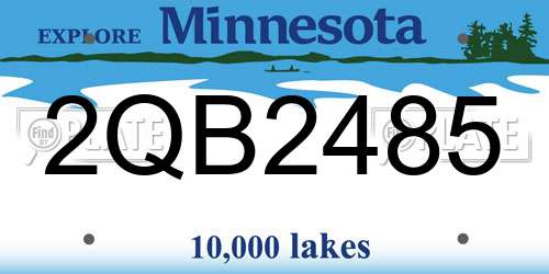 2QB2485 Minnesota License Plate