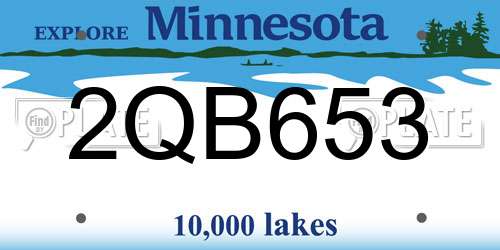 2QB653 Minnesota License Plate