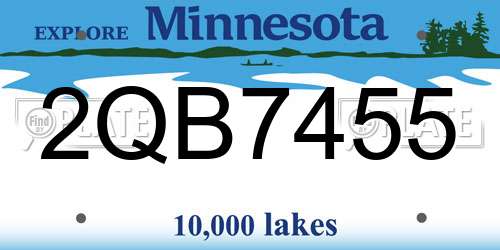 2QB7455 Minnesota License Plate