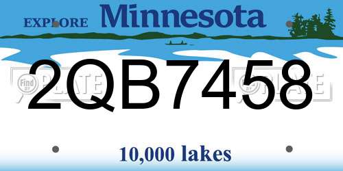 2QB7458 Minnesota License Plate