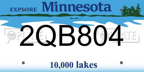 2QB804 Minnesota License Plate