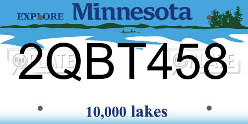 2QBT458 Minnesota License Plate